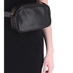 The Row |  Black Nappa Leather Belt Bag Fanny Pack